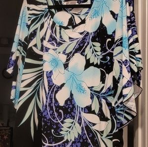 JM Collection butterfly top green/black XL